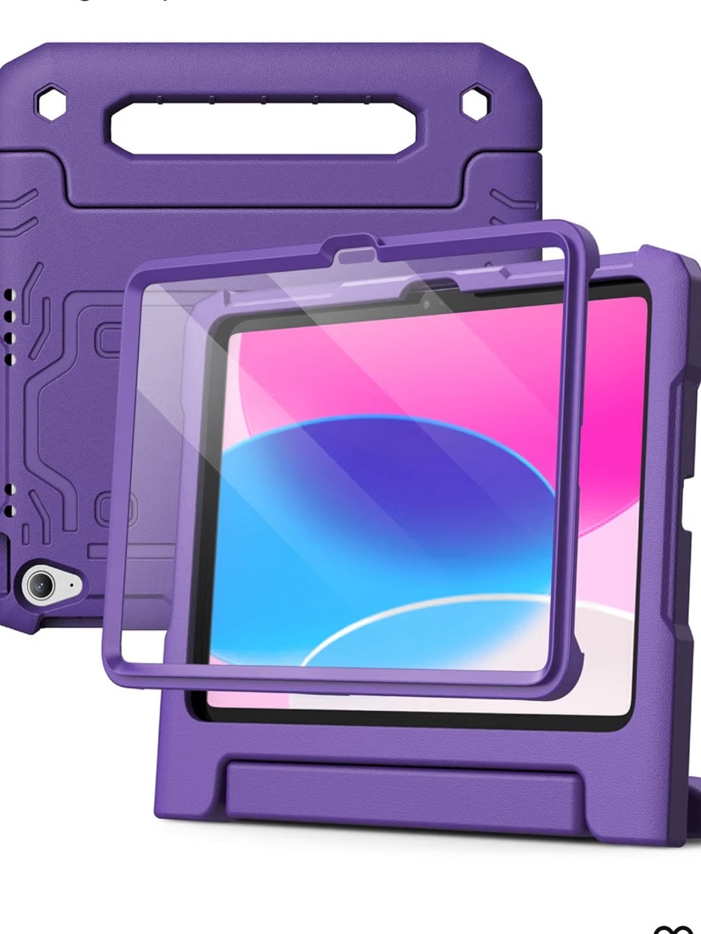 Purple Kids Shockproof Tablet Case with Built-in Screen Protector NEW